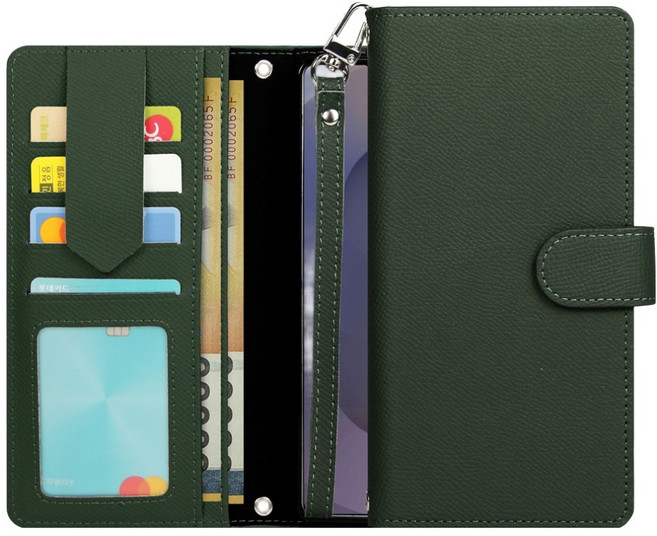 모나프리 소가죽 피크 스트랩 다이어리 휴대폰 케이스