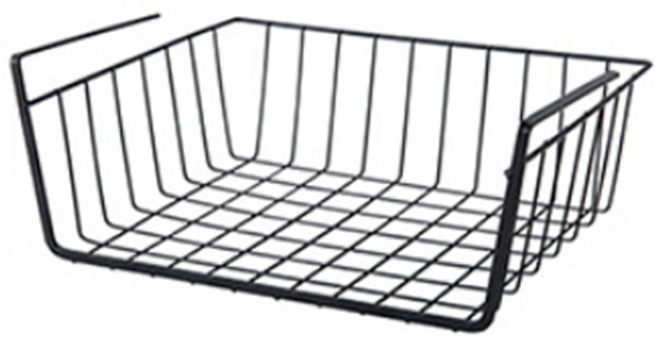 앞날창창주방하부장걸이식바스켓 선반, 블랙, 1개