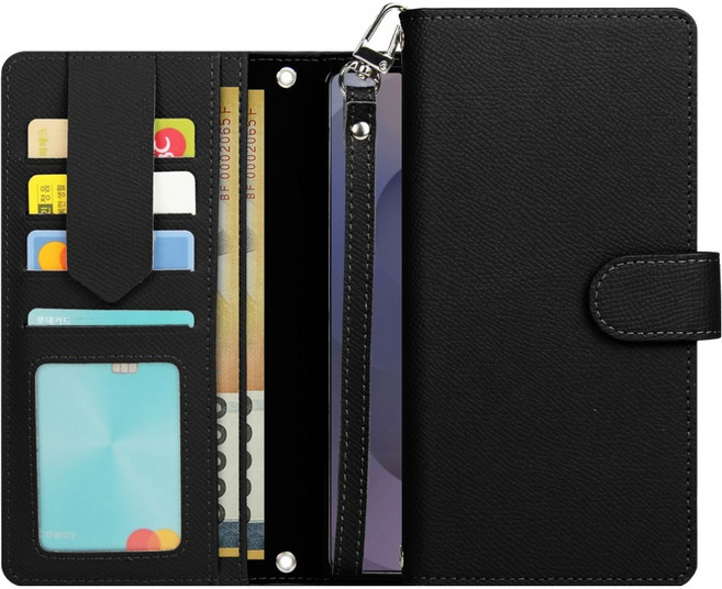 모나프리 소가죽 피크 스트랩 다이어리 휴대폰 케이스