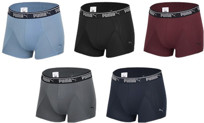 푸마바디웨어 남성용 뉴 와이드 쾌적 볼륨 드로즈 5종 세트