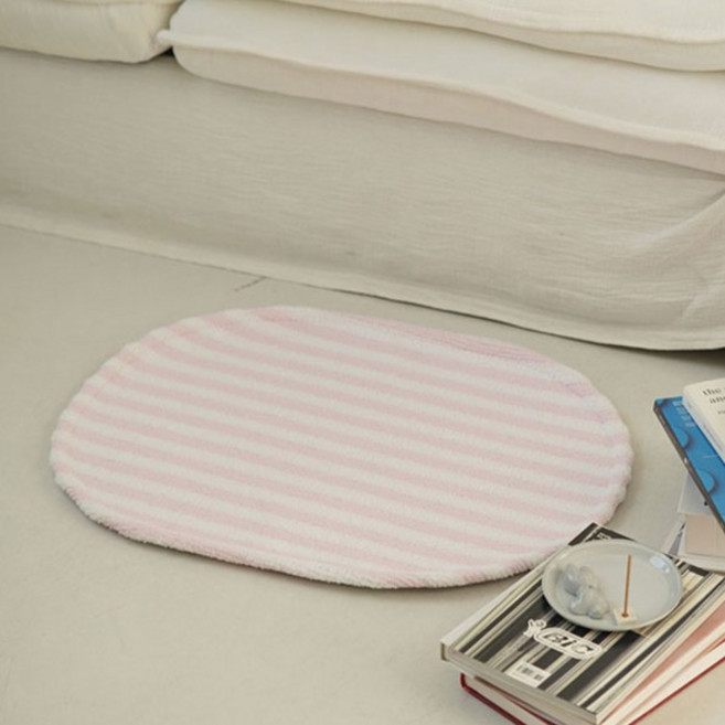 노크노크 스트라이프빈 욕실 발매트, 핑크