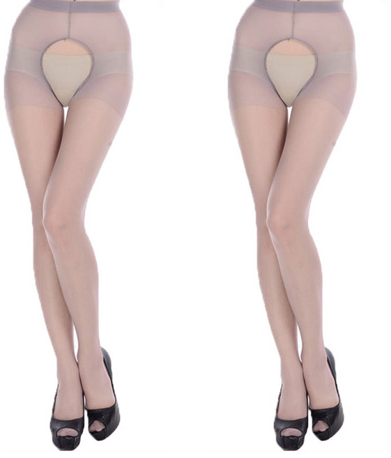 더시럽 여성용 얇은 Y존 프리 밑트임 플러스 사이즈 탄력 팬티 스타킹 10D 2p