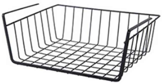 앞날창창주방하부장걸이식바스켓 선반, 블랙, 1개