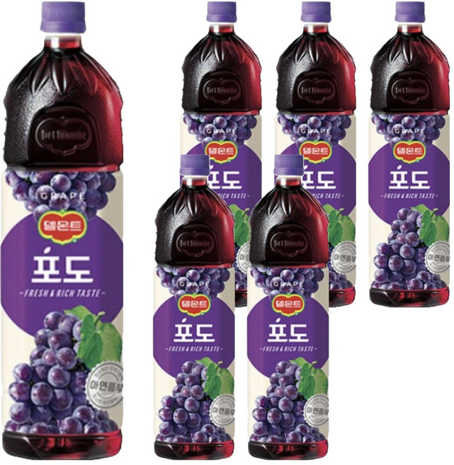 델몬트 포도100 주스, 1.5L, 6개