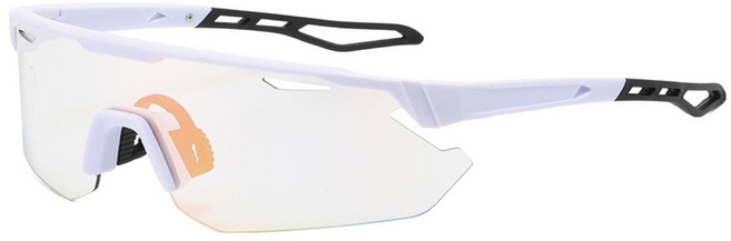 쿠엔제이 스마트 변색 스포츠 보호안경 선글라스, 화이트 변색핑크, 1개