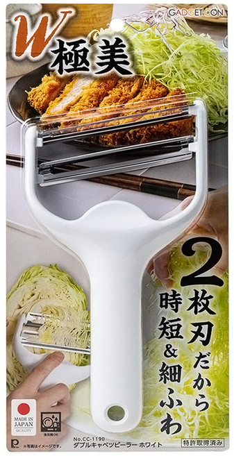 PEARL LIFE 珍珠金屬 雙刃高麗菜刨絲刀 日本製, 白色, 1個