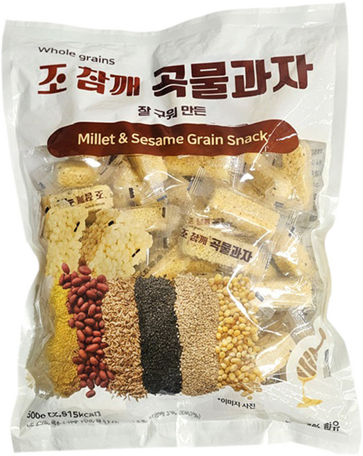 잘 구워만든 조 참깨 곡물 과자, 1개, 500g