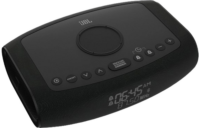 JBL 英大公司貨 藍牙鬧鐘收音機喇叭, 黑色, RISE