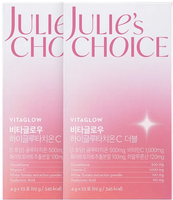줄리스초이스 마시는 글루타치온 히알루론산 고함량 화이트토마토 비타글로우 하이글루타치온 C 더블 23p, 2개, 23회분 - 쿠팡
