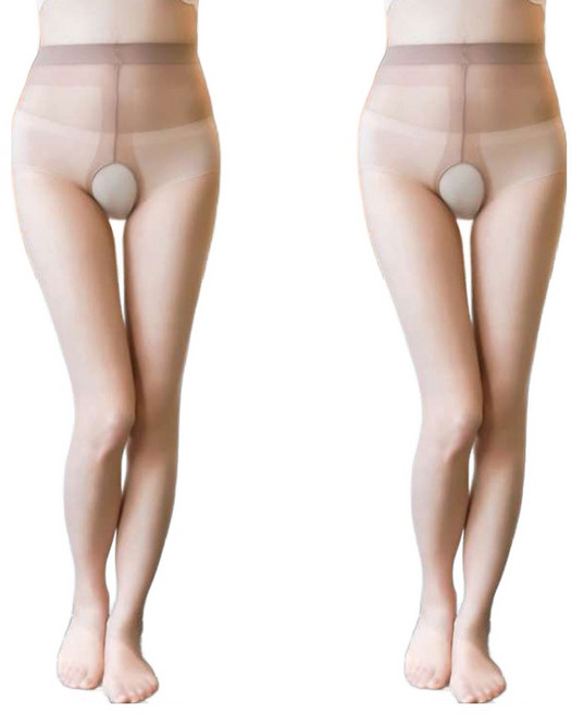 더시럽 여성용 T형 밑트임 Y형 프리 빅사이즈 팬티 스타킹 0D 2p