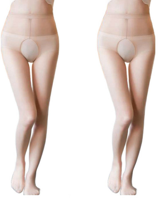 더시럽 여성용 T형 밑트임 Y형 프리 빅사이즈 팬티 스타킹 0D 2p