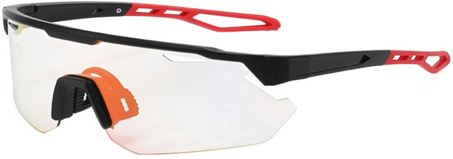 쿠엔제이 스마트 변색 스포츠 보호안경 선글라스, 블랙 변색레드, 1개