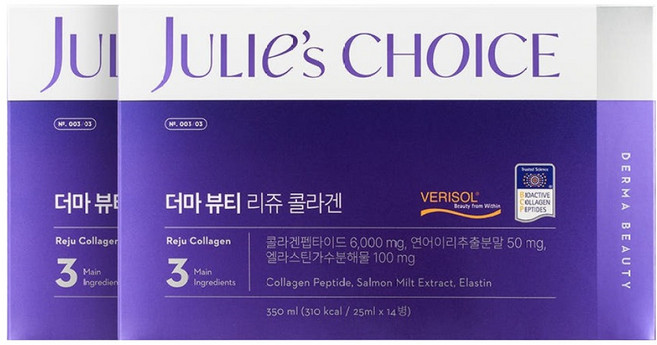 julie's choice 飲用低分子胜肽彈力蛋白零糖液態頂級鮭魚PDRN Derma Beauty Reju膠原蛋白 14入, 2個, 14冊