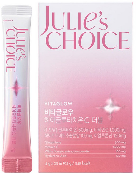 줄리스초이스 마시는 글루타치온 히알루론산 고함량 화이트토마토 비타글로우 하이글루타치온 C 더블 23p, 1개, 23회분