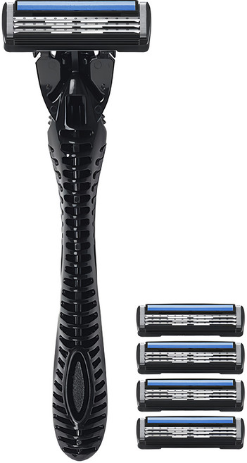 BIC 比克 Flex3 極淨刮鬍刀, 1套, 支架1支 + 刀頭4個