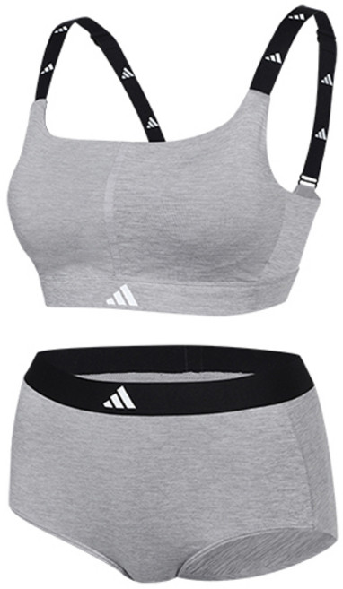 아디다스 여성용 스퀘어넥 스포티 브라 + 팬티 세트