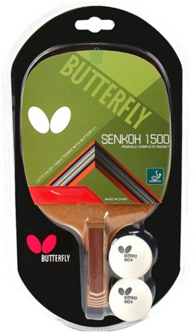 BUTTERFLY SENKOH 1500 直拍桌球拍套組, 1套