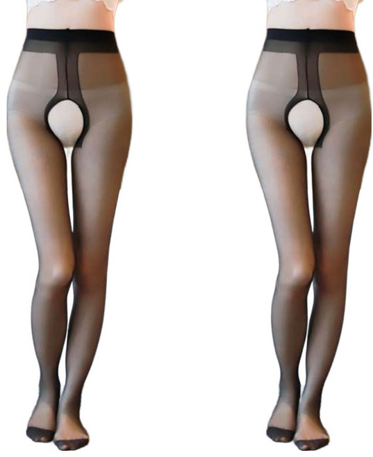 TheSirup 女性用T型開檔Y型均碼大尺碼褲襪 0D 2入