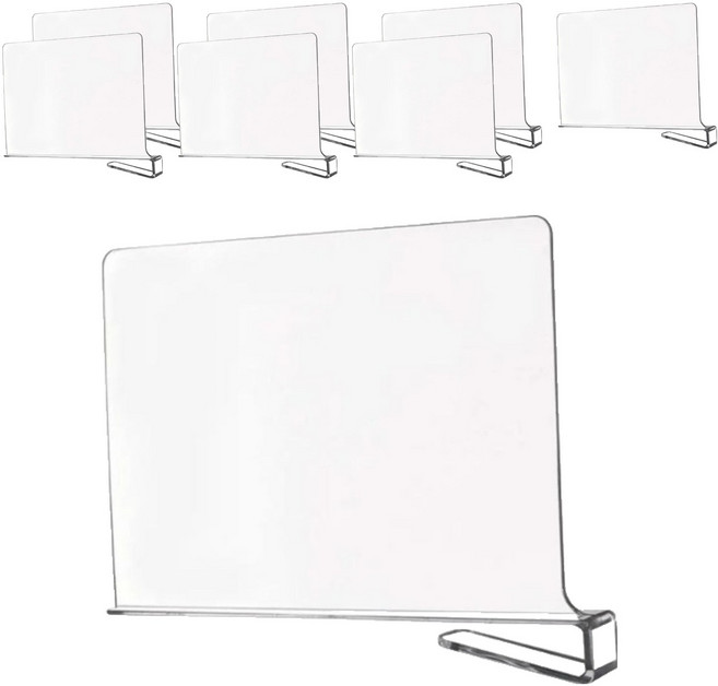 테일스타 아크릴 옷장 책장 신발장 만능 구분 파티션 선반 칸막이, 투명, 8개