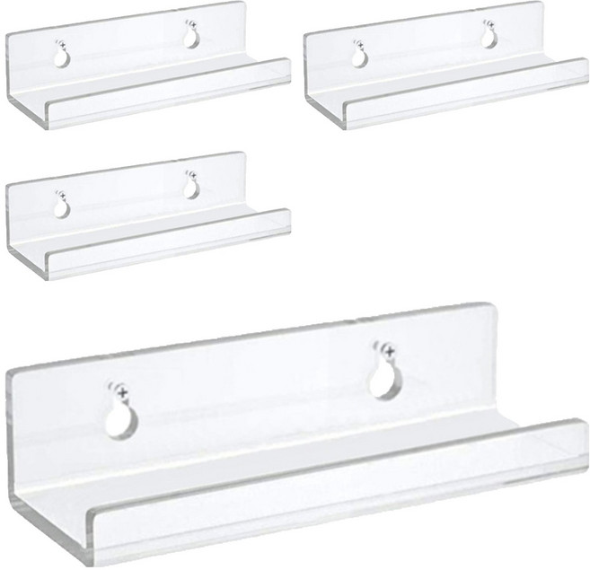 테일스타 아크릴 LP 선반 CD 디스플레이 벽선반 4p, 투명 4개