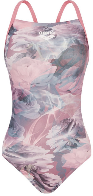 아레나 블루밍미스트 원피스 더블 크로스 스트랩 타이백 수영복 A6SL1LO63