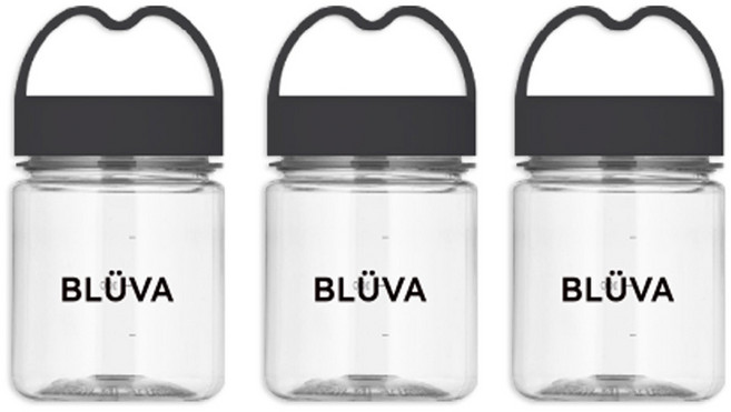 Blubar 附刻度 Tritan 愛心蓋 多用途迷你搖搖杯, 黑色, 200ml, 3個
