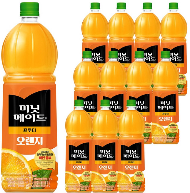 미닛메이드 프루티 오렌지 주스, 1.5L, 12개