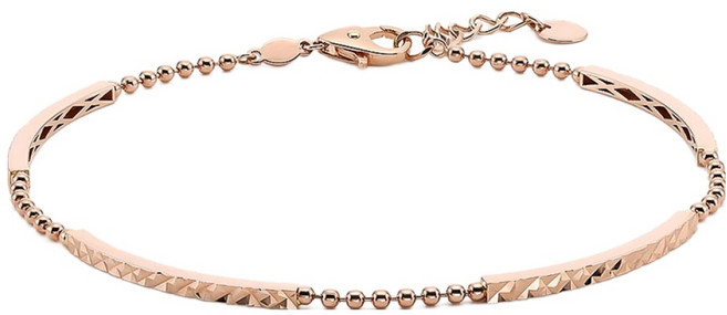 Lloyd 女款圓形切割長條14K金手鍊 + 購物袋