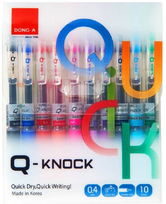 동아 Q노크 볼펜 10종 세트 0.4mm, 10색, 1세트
