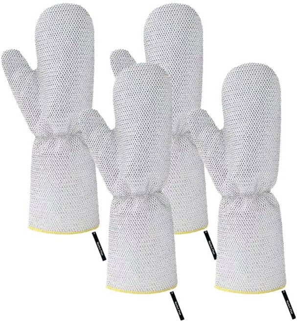 마켓플랜 양면 설거지 수세미 장갑 그레이, 1개, 4개입