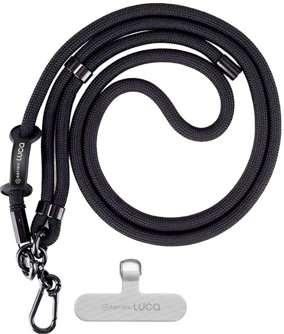 루카 휴대폰 숄더 넥스트랩, 1개, 블랙