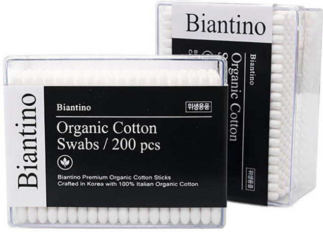 비앙티노 이탈리아 오가닉 코튼 프리미엄 면봉 26BRS301, 2개, 200개입