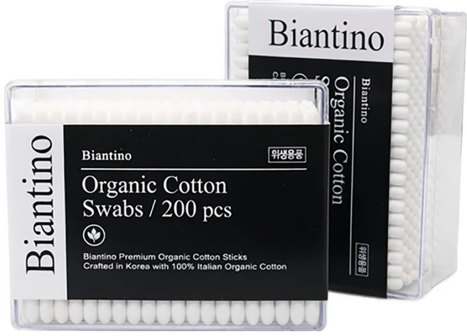 비앙티노 이탈리아 오가닉 코튼 프리미엄 면봉 26BRS301, 2개, 200개입 - 쿠팡