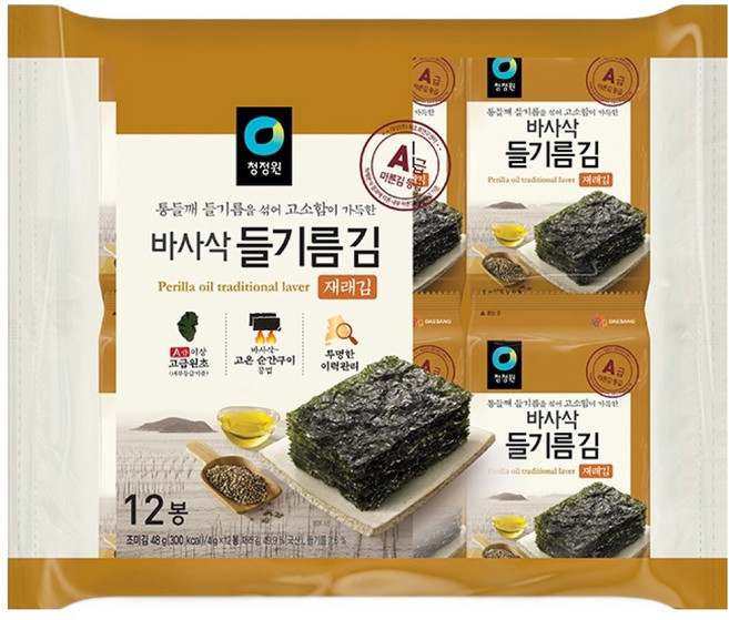 청정원 들기름바사삭김, 48g, 1개