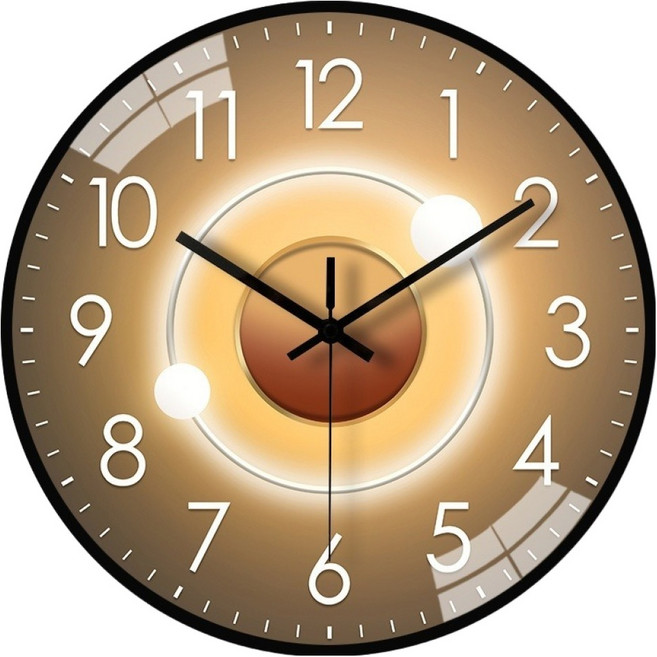 YS 무소음 모던 원형 거실 인테리어 벽시계, 써클