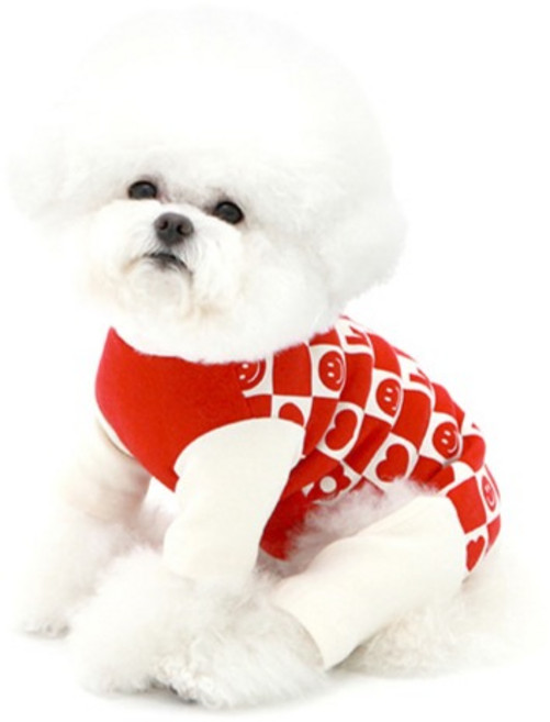 키니키니 스마일 체크 올인원, 레드, 1개