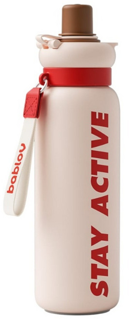 bablov 花伴森 316 活力吸管保溫瓶, 活力白, 1個, 670ml