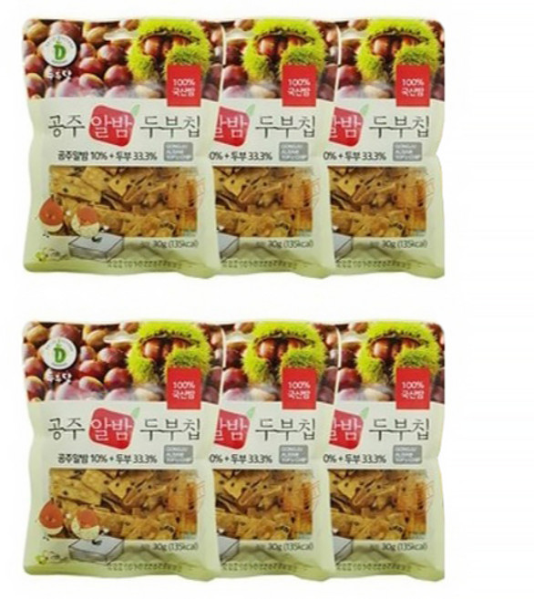 공주알밤 두부칩, 6개, 30g