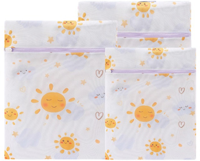 마리조아 브라 속옷 변형 방지 세탁망 소 + 중 + 대 세트, 웃는구름, 1세트