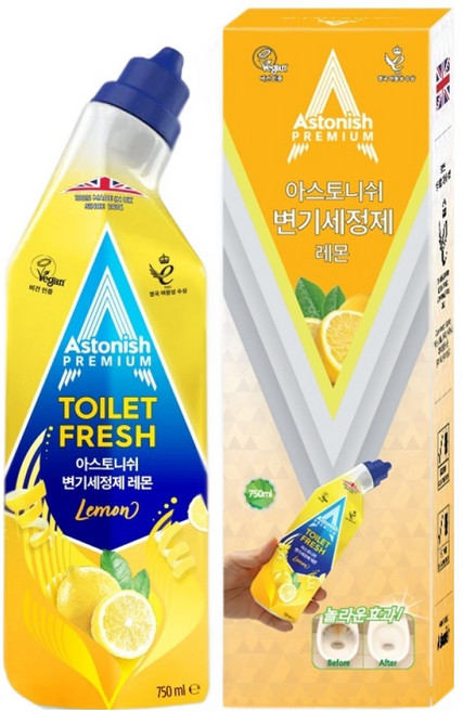 아스토니쉬 변기세정제 레몬, 1개, 750ml