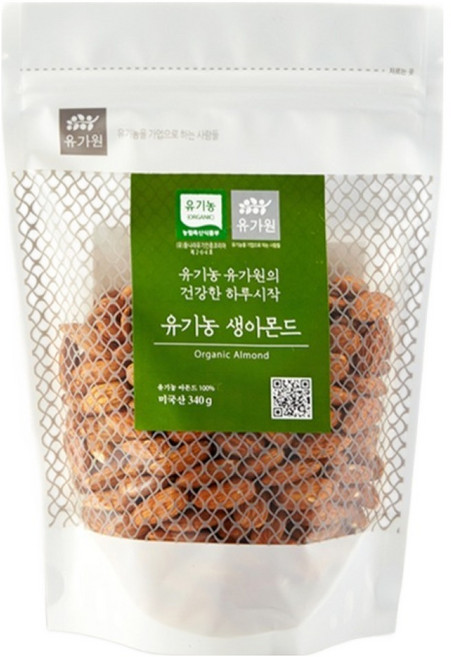 유가원 유기농 생 아몬드, 340g, 1개