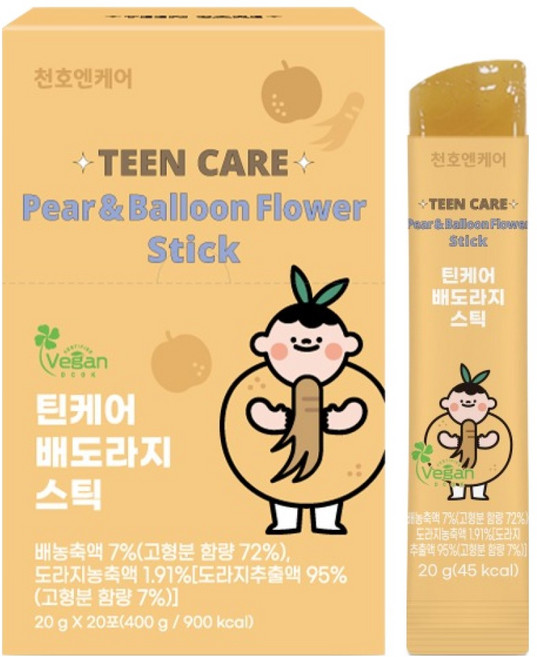 천호엔케어 틴케어 배도라지 스틱 20p, 400g, 1개