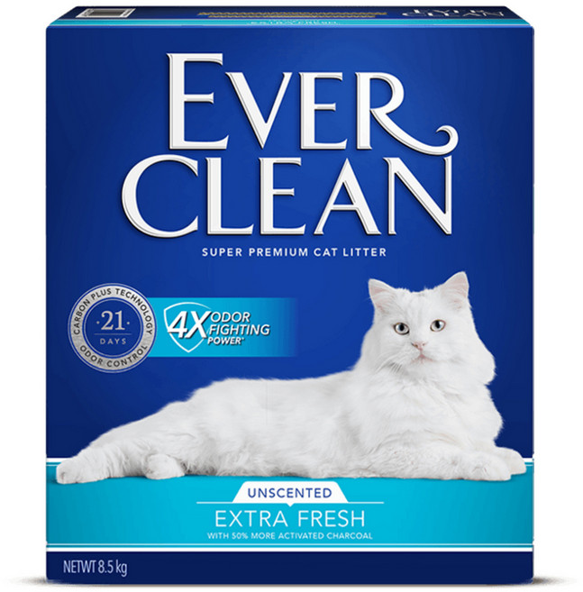 EVER CLEAN 藍鑽 4倍淨味貓砂, 8.5kg, 1盒, 無香