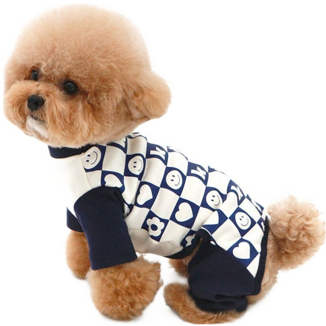 키니키니 반려동물 스마일 체크 로고 올인원, 네이비, 1개