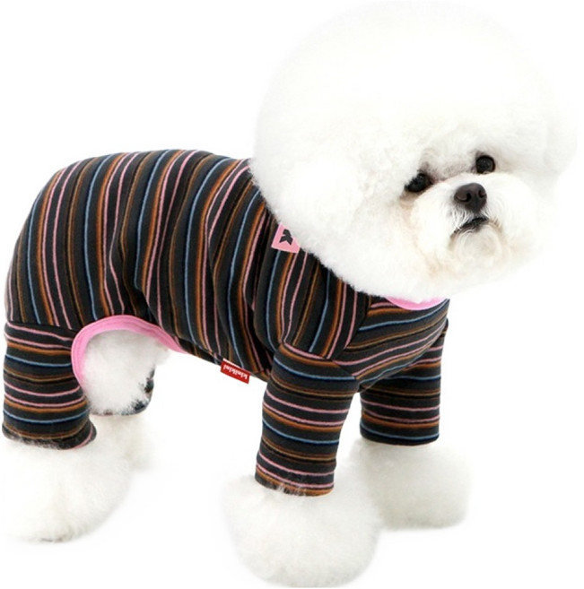 키니키니 반려동물 스트라이프 올인원, 차콜, 1개