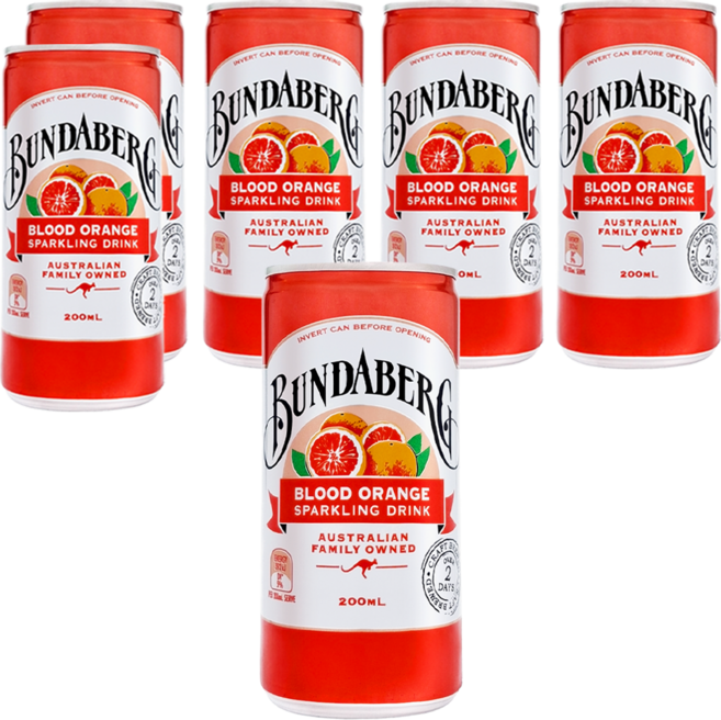 BUNDABERG 賓德寶 清新柳橙 氣泡飲, 6個, 200ml