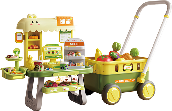 PLAYFUL TOYS 頑玩具 推車收銀機組, 綠色, 1套