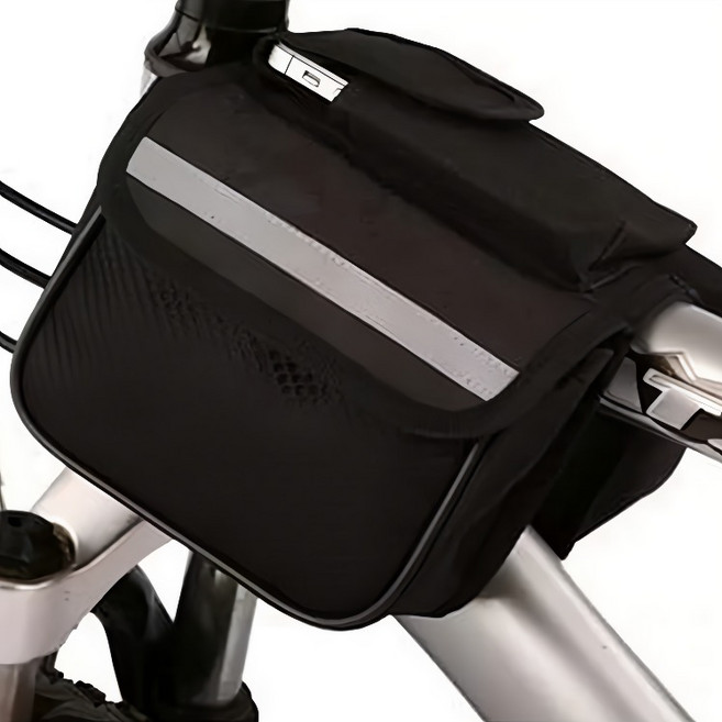 휘경일 자전거 휴대폰 거치 겸용 프레임 가방 1, 회색, 1개