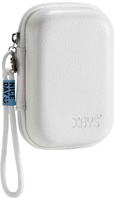 엑스비와이에스 케이블 보조배터리 충전기 이어폰 다용도 디지털 수납 하드케이스 스트랩, 화이트, 1개