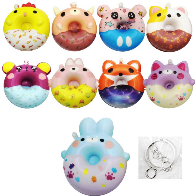 agaplus 可愛甜甜圈軟軟鑰匙圈 隨機出貨, 9個